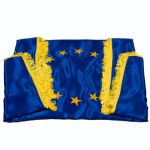 Drapel UE – 135×90 cm, satinat, dublu, cu franjuri